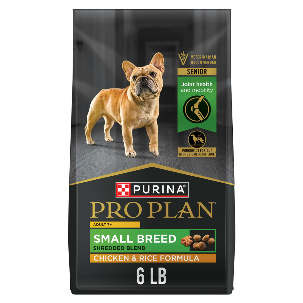 Purina Pro Plan devant du sac montrant formule senior 7+ et bénéfice nutritionnel