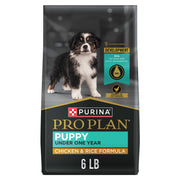Purina Pro Plan sac 6 lb pour chiot montrant l'emballage et l'avantage nutritionnel