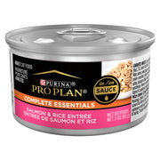 Purina Pro Plan emballage avant montrant lot et saveur saumon – confiance qualité