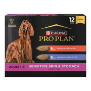 Purina Pro Plan face du pack varié montrant les boîtes et l'avantage nutritionnel
