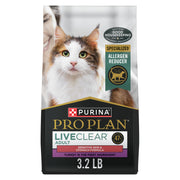 Purina Pro Plan sac avant montrant la marque et bénéfice réduction allergènes