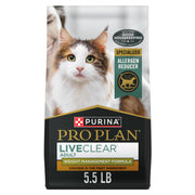 Purina Pro Plan LiveClear sachet devant montrant l'emballage et bénéfice réduction allergènes