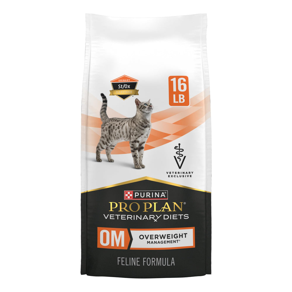 Purina Pro Plan OM sachet avant montrant packaging et bénéfice gestion poids