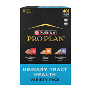 Purina Pro Plan pack 48 boîtes montrant l’emballage et la quantité idéale