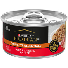 Purina Pro Plan emballage avant montrant la recette bœuf et poulet, appétence garantie