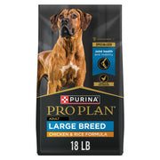 Purina Pro Plan paquet avant montrant poids et formule pour grandes races