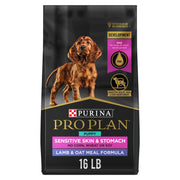 Purina Pro Plan paquet face montrant recette pour peau et estomac sensibles