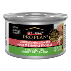 Purina Pro Plan emballage avant montrant le format 24 conserves et bénéfice nutritionnel