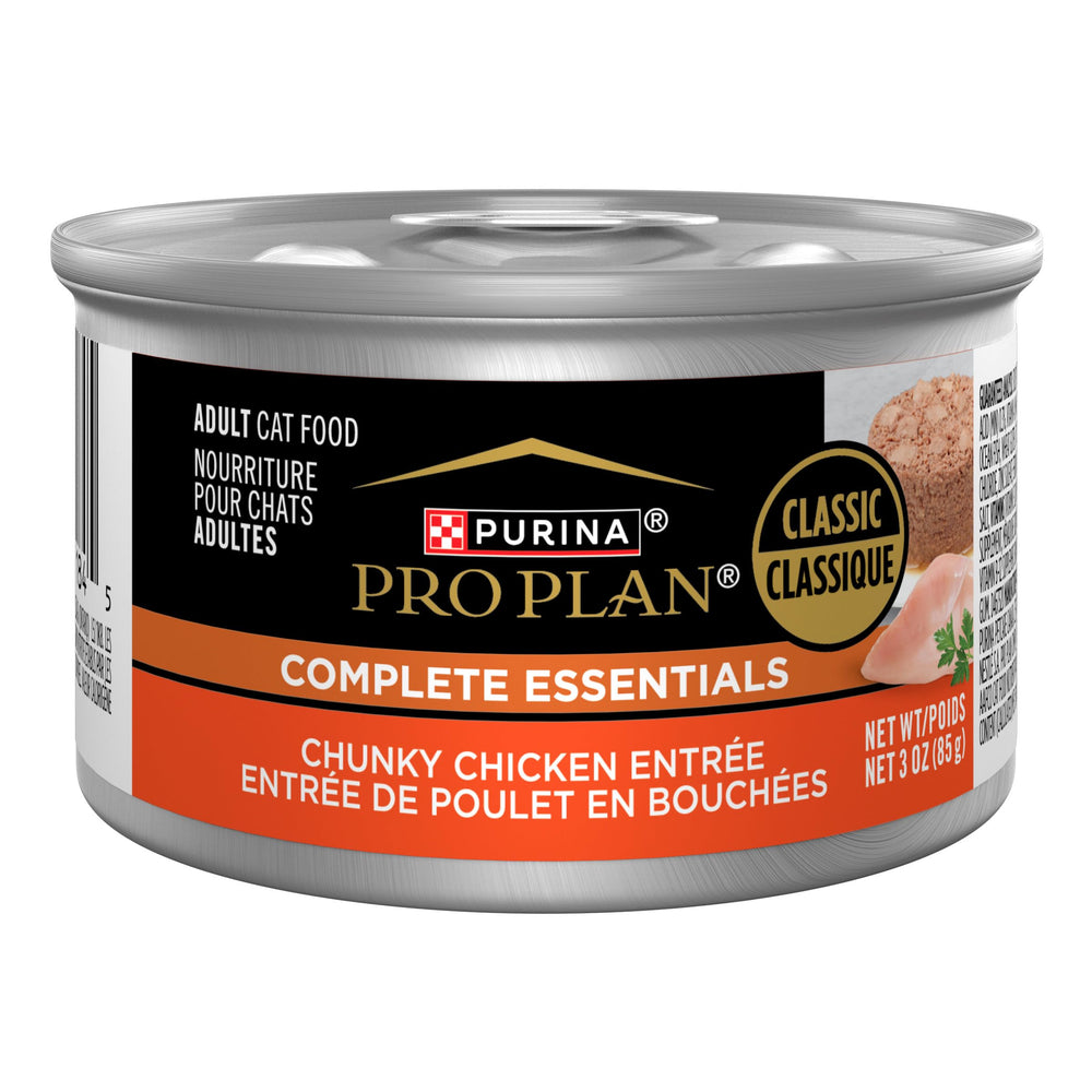 Purina Pro Plan devant boîte montrant format pratique et nutrition complète