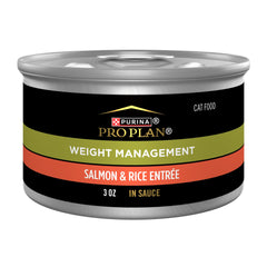 Purina Pro Plan vue frontale de la boîte montrant l’étiquette et bénéfice gestion du poids