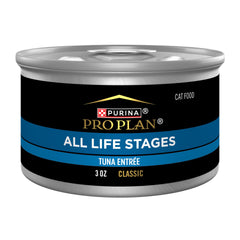 Purina Pro Plan face avant boîte pâté thon montrant emballage pratique et appétence