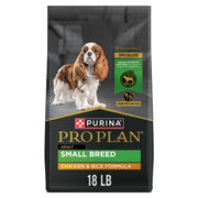 Purina Pro Plan pochette avant montrant la formule poulet et riz bénéfice nutritionnel