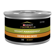 Purina Pro Plan face de la boîte montrant le format 24 x 85 g et bénéfice gestion du poids