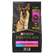 Purina Pro Plan sachet avant montrant formulation pour grandes races et bénéfice digestion