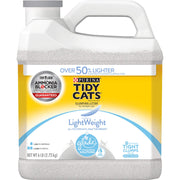 Purina Tidy Cats bidon face avant affichant l’étiquette et avantage léger