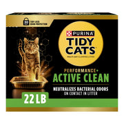Purina Tidy Cats boîte 22 lb vue avant présentant le emballage et bénéfice contrôle des odeurs