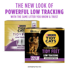 Purina Tidy Cats gros plan sur granulés montrant texture pour moins de traînée