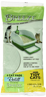 Purina Tidy Cats emballage avant montrant pack de 10 pads, pratique pour stocker
