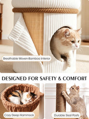 Purrlato hamac profond supportant un chat et offrant confort