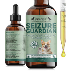 Qanoreth Seizure Guardian face de la bouteille montrant l'emballage apaisant