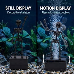 QAONIE Dancing Skeleton à côté d’un poisson pour comparer taille