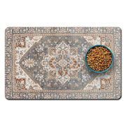 QXWREL vue frontale du tapis sous gamelles protégeant le sol
