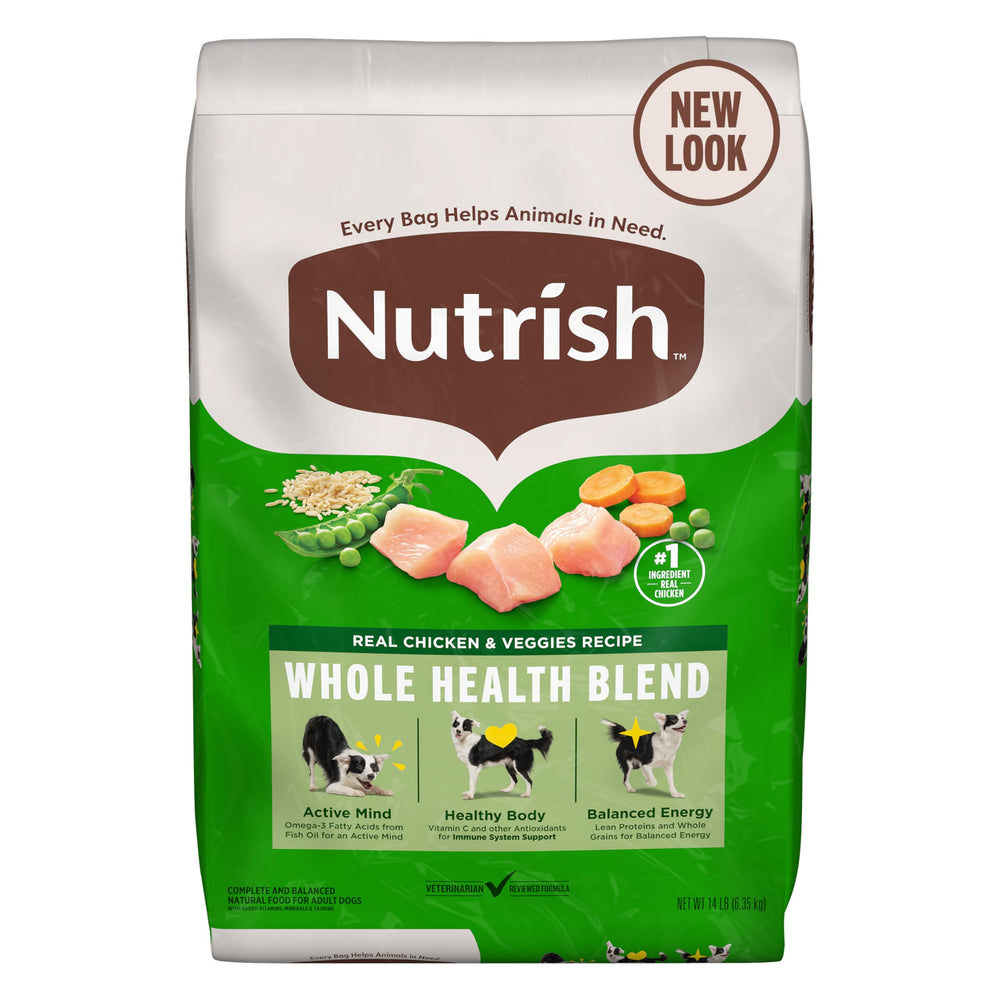 Rachael Ray Nutrish sac avant montrant 14 lb et bénéfice nutritionnel