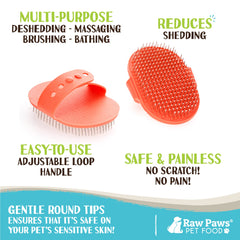 Raw Paws gros plan sur picots caoutchoutés, réduit tiraillements et irritation