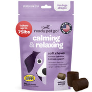 Ready Pet Go! vue avant de l'emballage des calming chews, favorise administration simple
