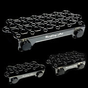 Reefing Art rack face avant montrant 41 plugs et organisation efficace