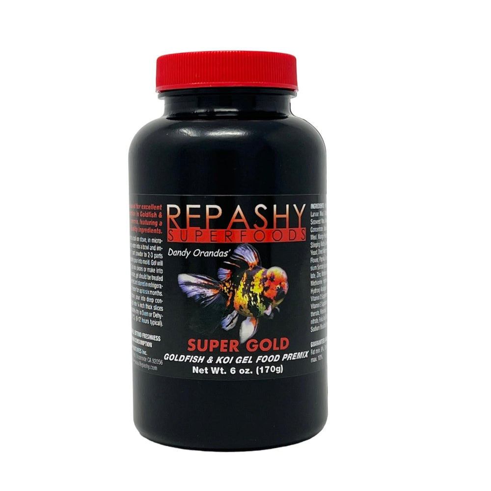 Repashy SuperGold pot avant montrant l'étiquette et facilité d'utilisation pour une alimentation pratique