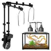 REPTI ZOO vue avant du support lampe double, stabilité et organisation