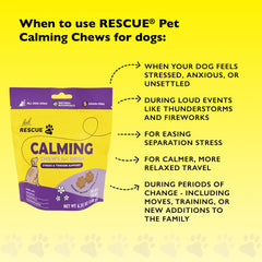 RESCUE chien mange un chew calmant, favorise la compliance et le réconfort