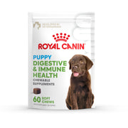 ROYAL CANIN boîte avant pour chiots montrant l’emballage et les bénéfices