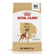 ROYAL CANIN sachet Boxer's face montrant l'emballage et bénéfice clarté d'information