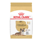 ROYAL CANIN packaging face montrant la formule senior pour chihuahuas, rassurant