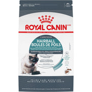 ROYAL CANIN emballage avant Hairball Care montrant format 14 lb et bénéfice gestion poils