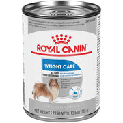 ROYAL CANIN emballage avant Weight Care montrant la boîte et bénéfice contrôle du poids