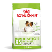 ROYAL CANIN emballage avant X-Small 12+ montrant formule senior bénéfice clarté