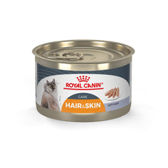 Royal Canin boîte avant montrant formulation Hair & Skin et bénéfice pelage brillant