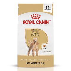 ROYAL CANIN emballage Poodle Adult montrant l’étiquette pour une alimentation ciblée