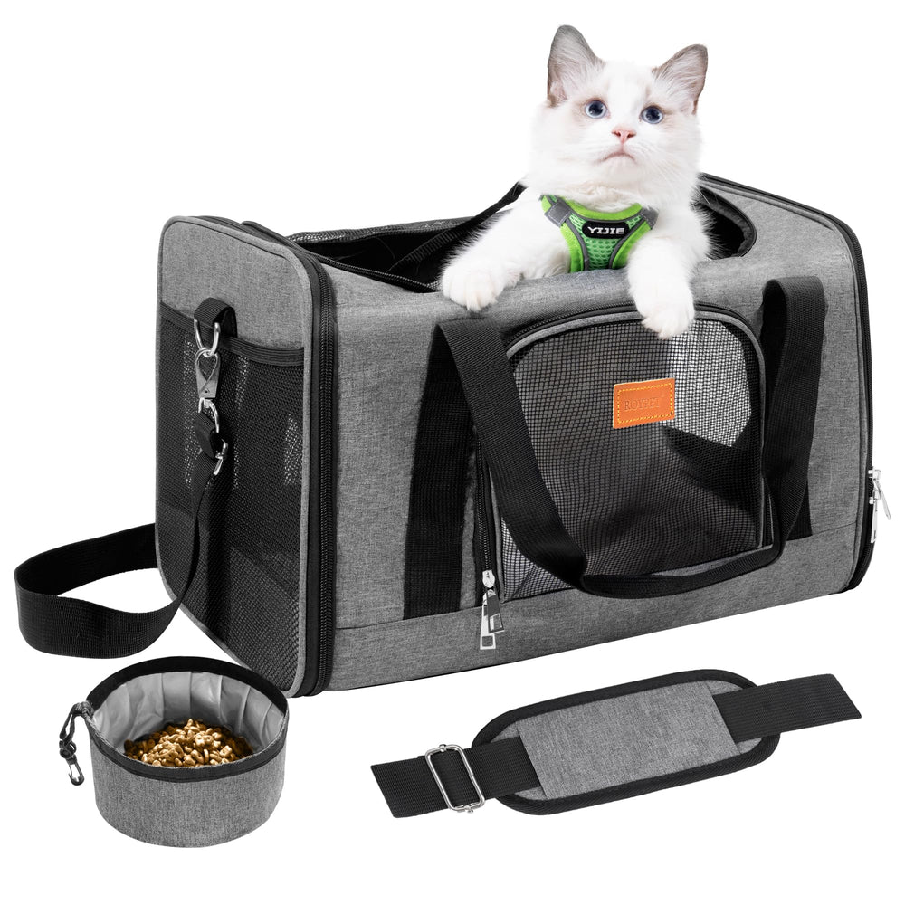 ROYPET vue avant du sac gris montrant la forme compacte et l’entrée sécurisée