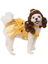 Rubies costume Belle vue avant mettant en valeur la robe jaune et l’ajustement confortable