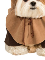 Rubies chien portant le costume Ewok en extérieur, fête et sécurité supervisée