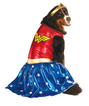 Rubies costume Wonder Woman vue de face montrant le design fidèle, mise en valeur du look