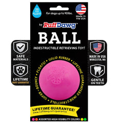 Ruff Dawg balle rose vue face avant pour jeu durable