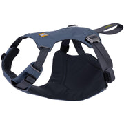 Ruffwear harnais Load Up vue avant montrant la coupe et l'armature, sécurité améliorée