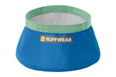Ruffwear vue avant du bol pliable montrant la capacité et le design utile