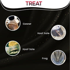 SAV-A-HOOF texture du produit sur sabot montrant adhérence longue durée
