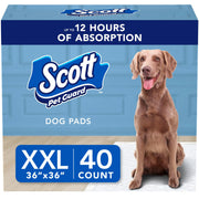 Scott Pet Guard emballage avant montrant le pack de 40 pour un stockage pratique
